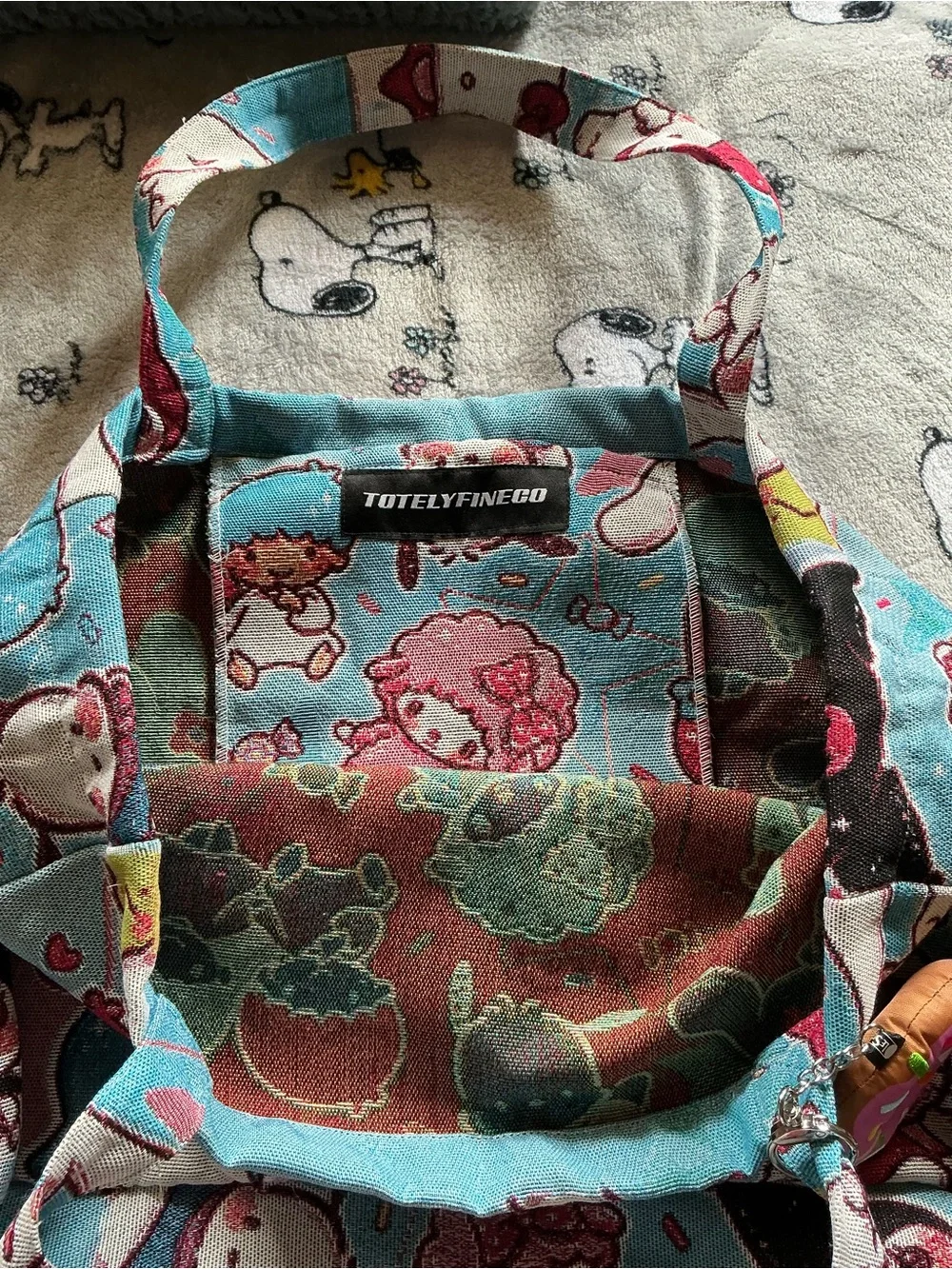 Sanrio Blue & Pink Character Tote with Donut Charm
